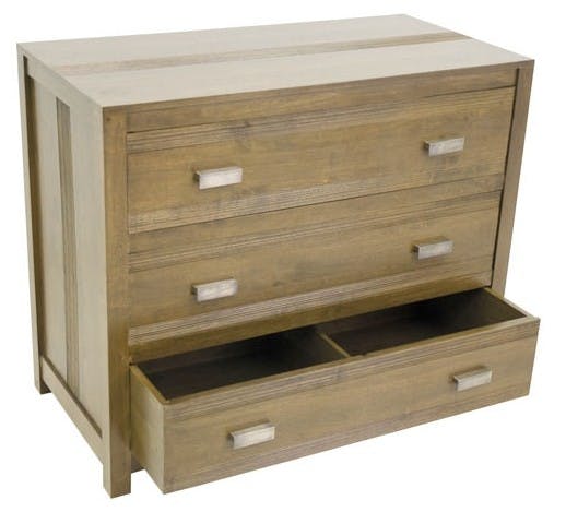 Commode exotique bois massif hévéa 3 tiroirs GALA