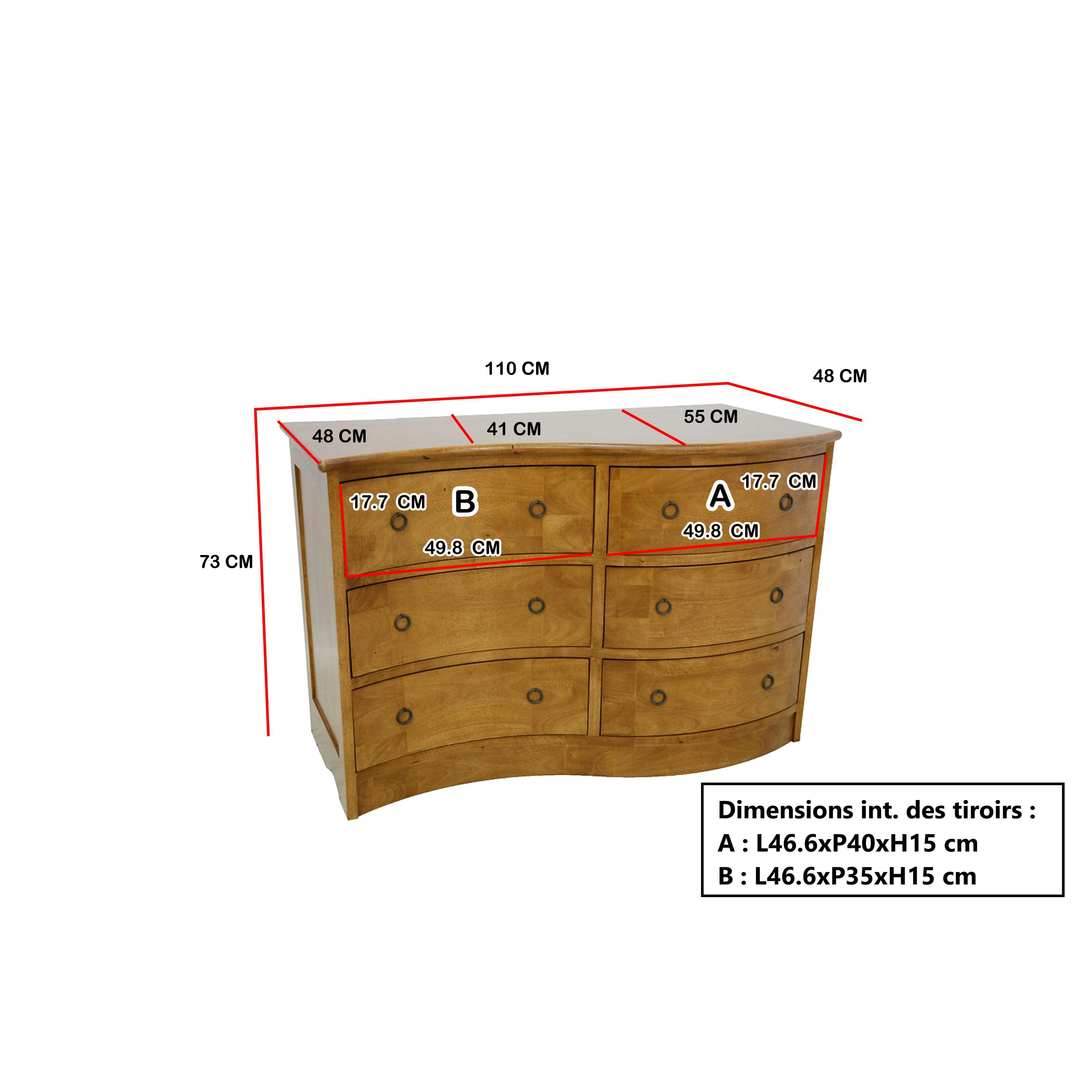 Commode 6 tiroirs OPUS coloris chêne corvo