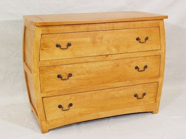  Commode galbée 3 tiroirs hévéa 103x53x80cm TRADITION