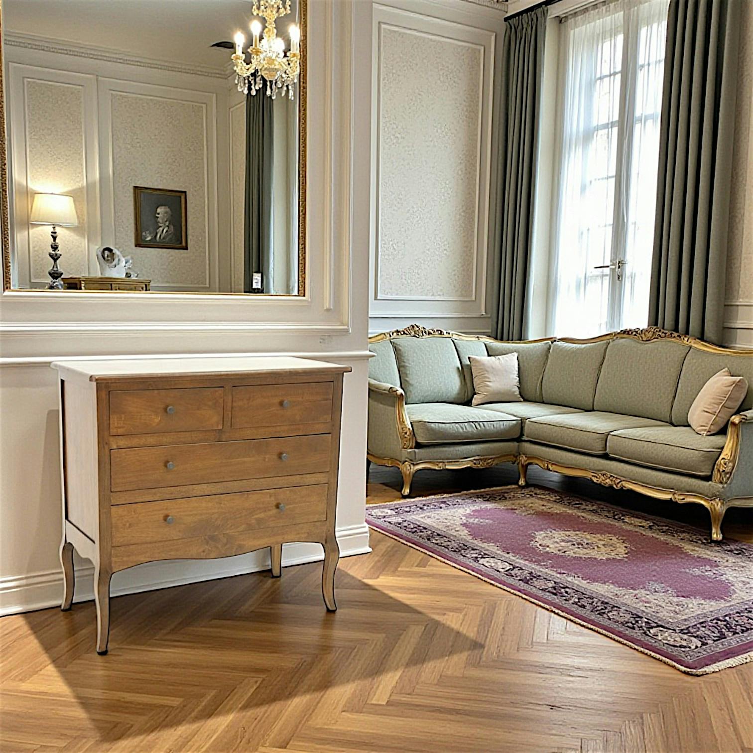 Commode galbée bois massif TRADITION