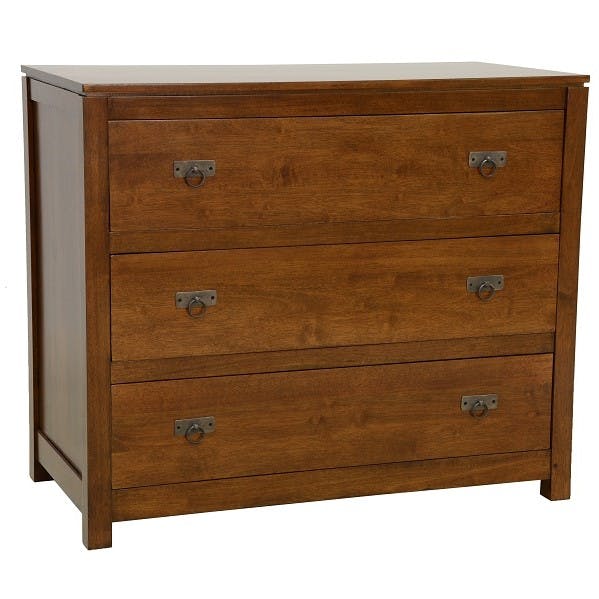 Commode Hévéa 3 tiroirs 100x50x84,6cm HELENA