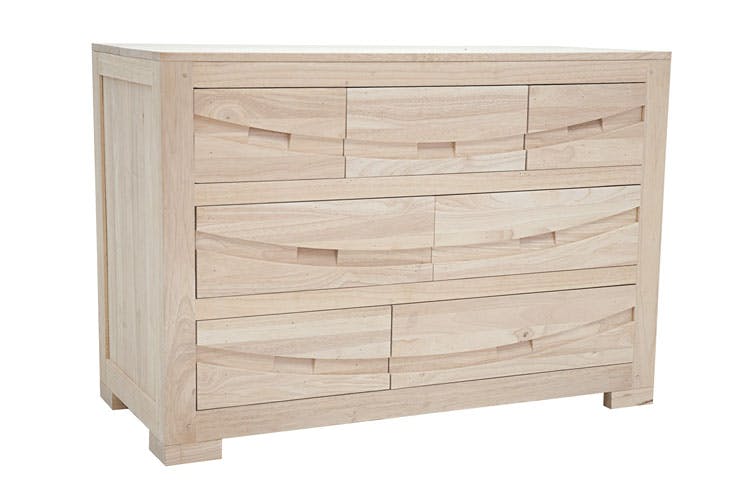 Commode Hévéa 7 tiroirs 110x50x76cm NIAGARA