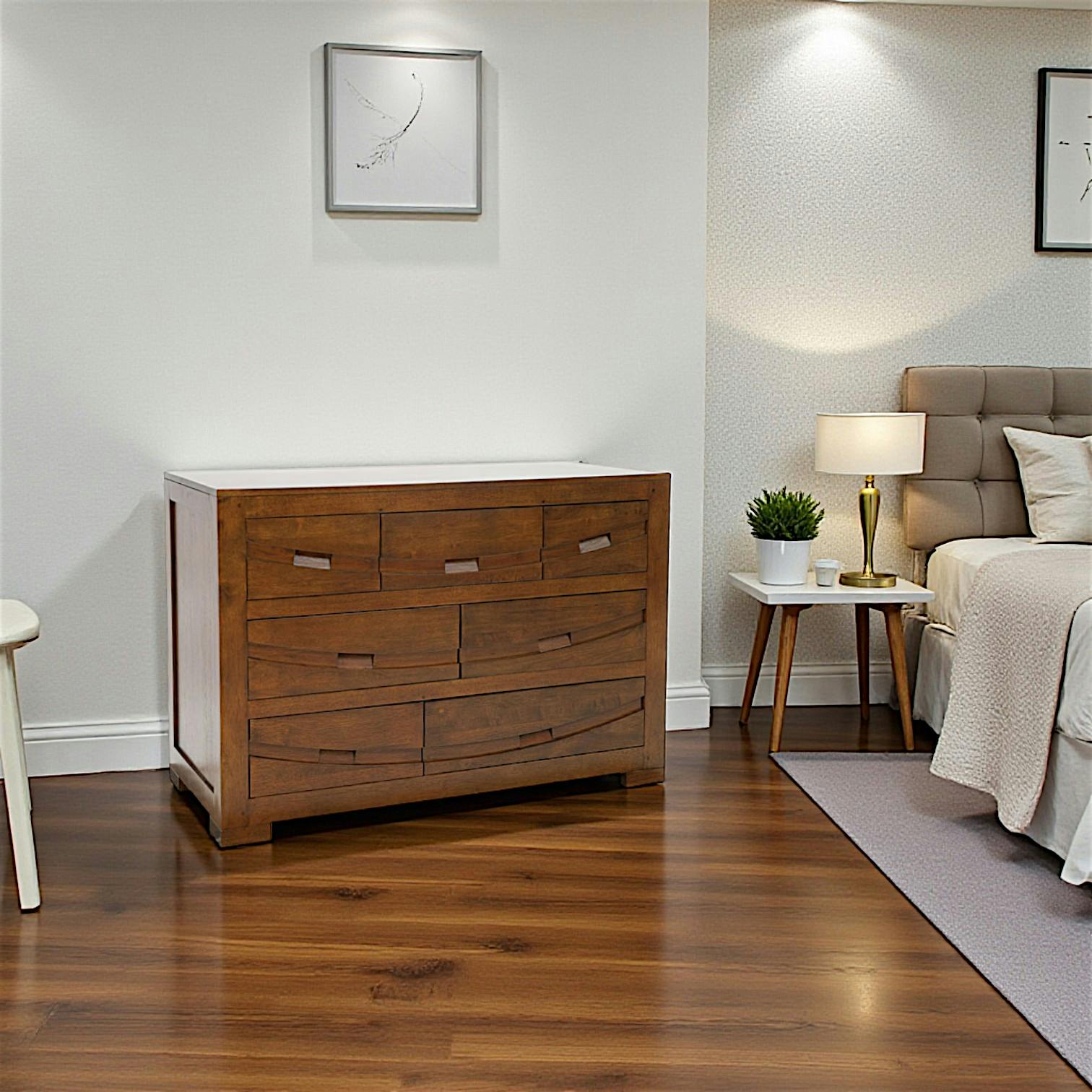 Commode Hévéa 7 tiroirs 110x50x76cm NIAGARA