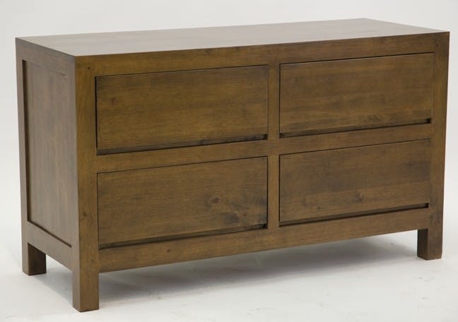 Commode moderne hévéa 4 tiroirs 130cm OLGA