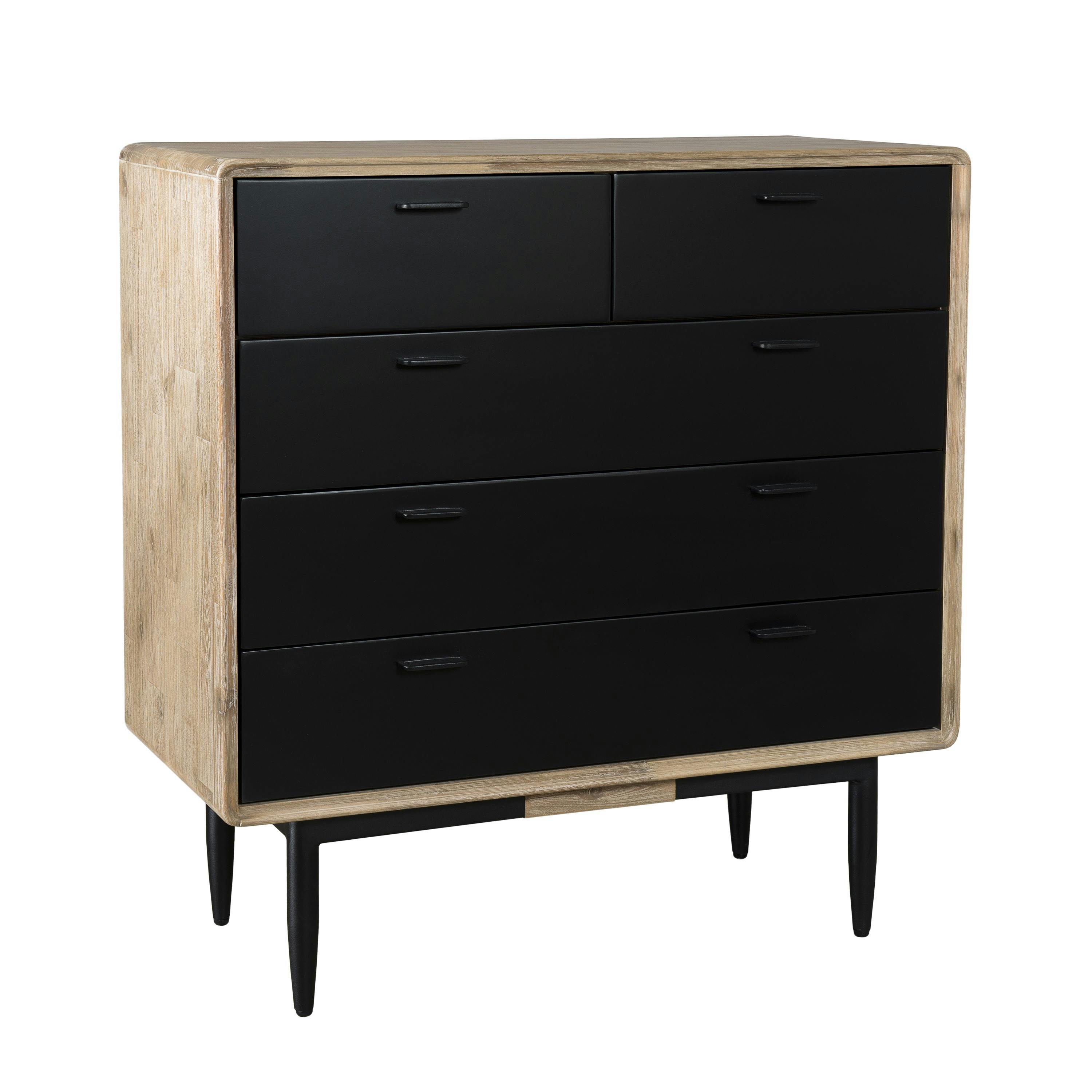 Commode noire bois massif PALMEIRA