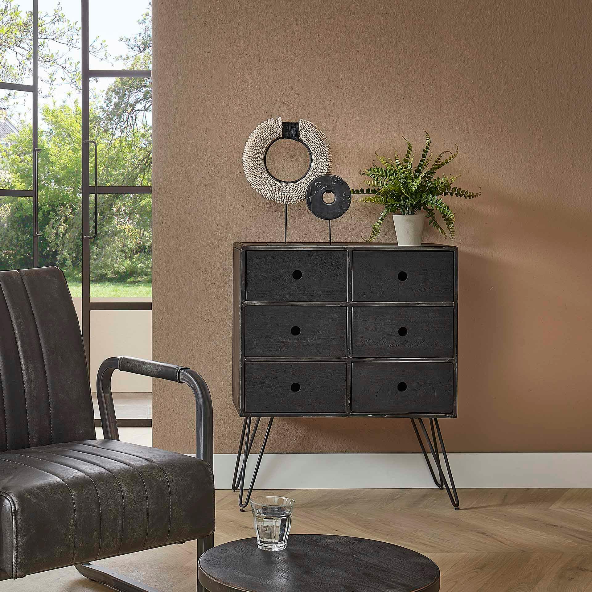Commode noire pieds épingle HALIFAX