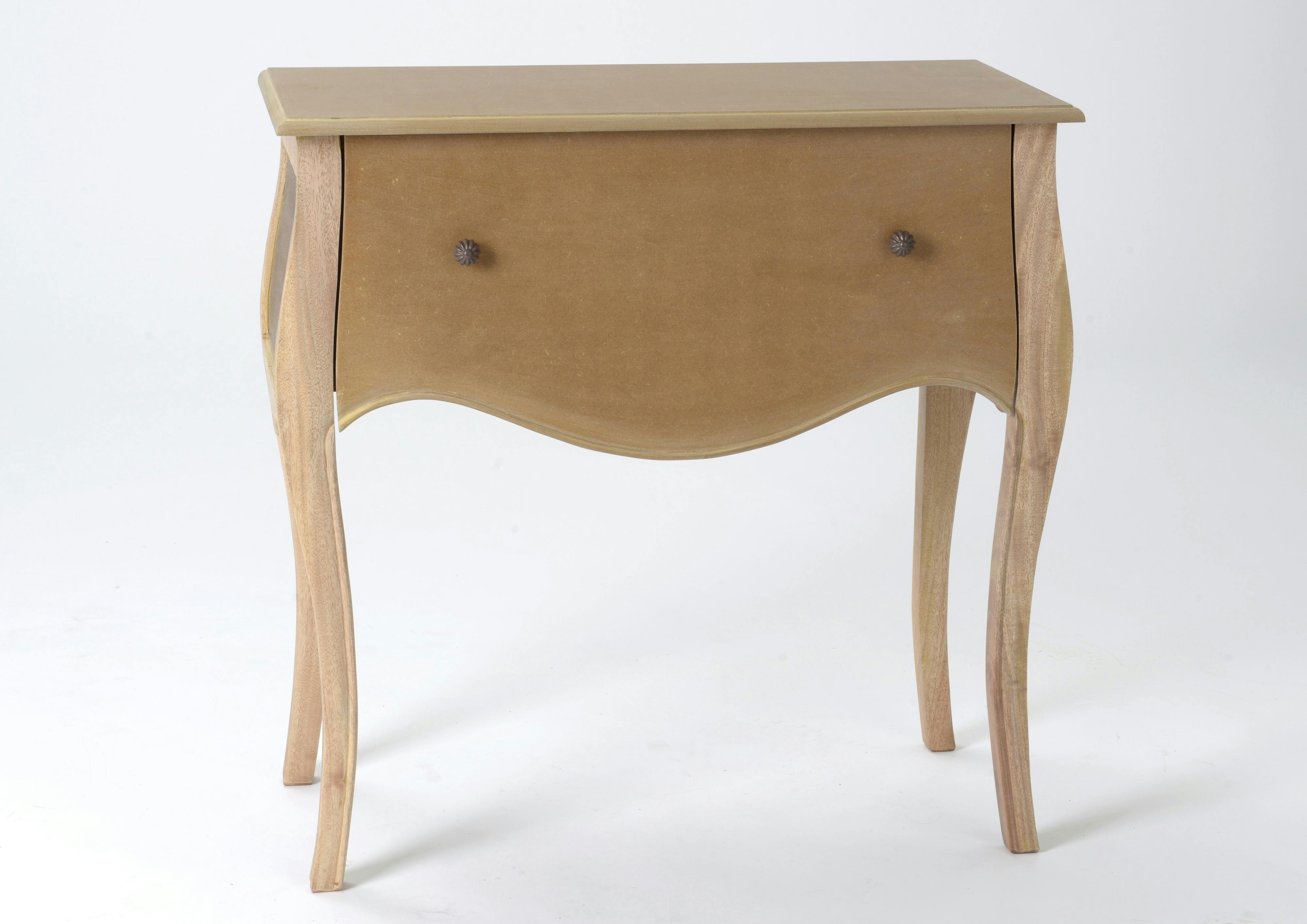 Commode romantique en bois prêt à peindre 1 tiroir MERVEILLE L75XP35XH75cm AMADEUS