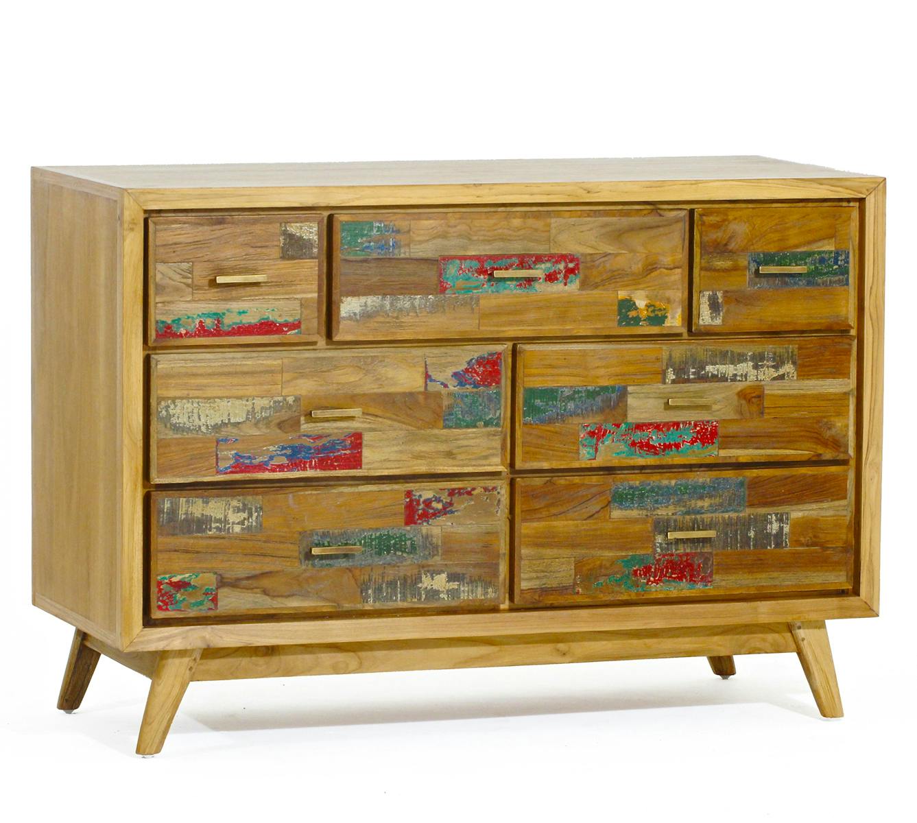 Commode Teck recyclé 7 tiroirs LOMBOK réf. 30019939
