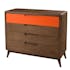 Commode Vintage 4 tiroirs cannelle et orange Bois 100x40x89 LUCIEN