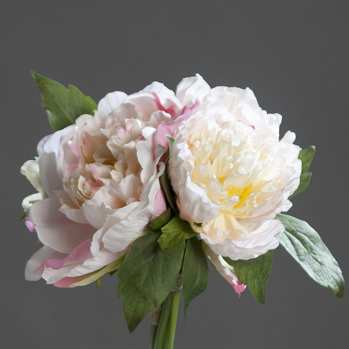 Composition florale bouquet de 3 PIVOINES roses