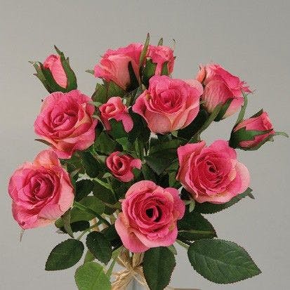 Composition florale bouquet de 7 ROSES roses