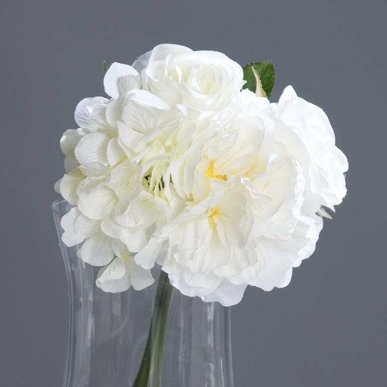 Composition florale bouquet HORTENSIA blanc