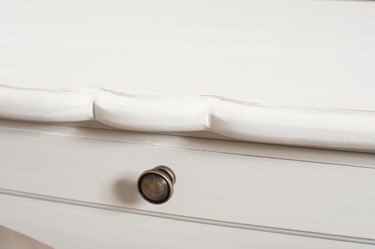 Console 1 tiroir bois peint blanc 93x40x76cm MARIE