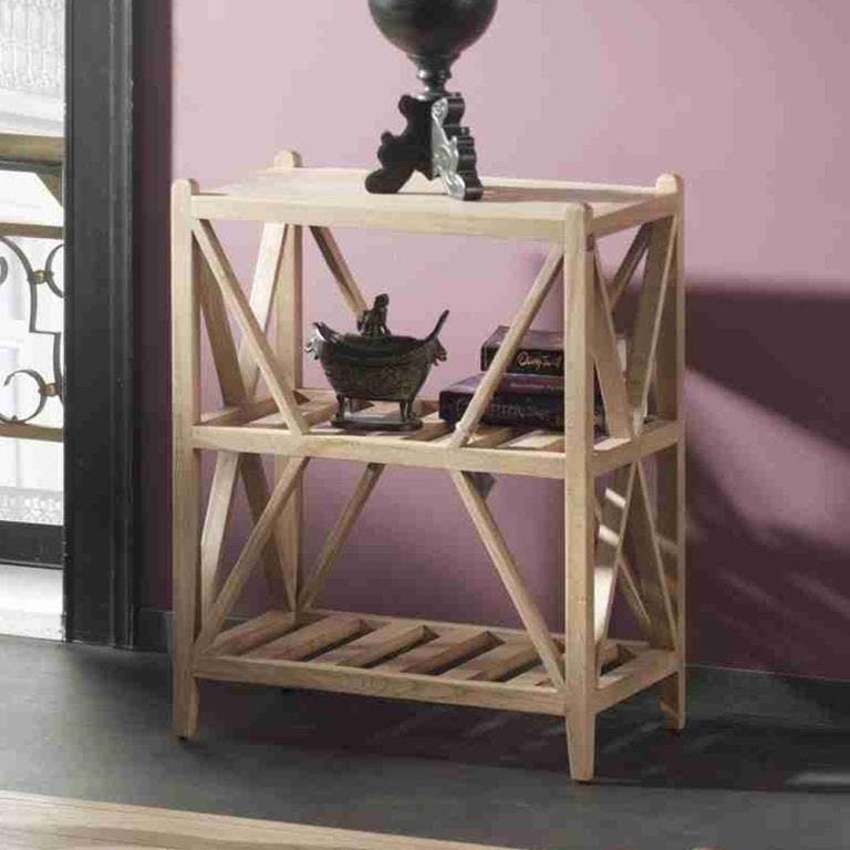 Console 2 niveaux Bord de mer Chêne massif 58x38x74cm LITTORAL