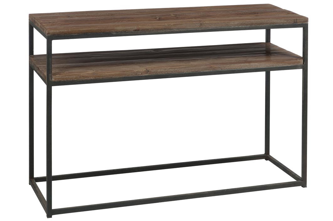 Console 2 plateaux en bois et métal 120x40x78cm FOREST