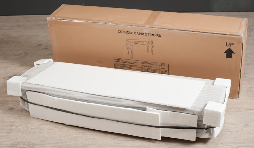 Console 2 tiroirs beige Argile 125cm ODYSSEE