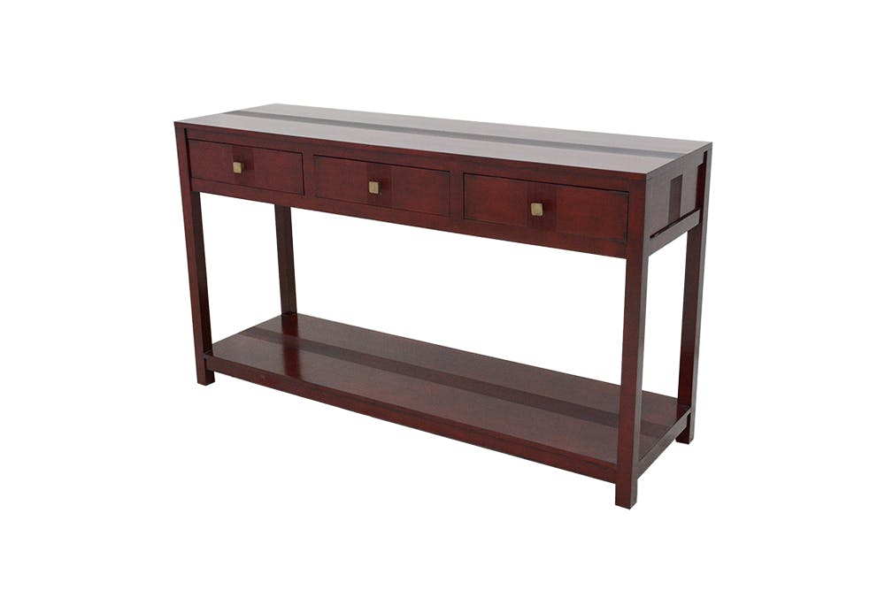 Console 3 tiroirs double plateau hévéa 150cm GALA