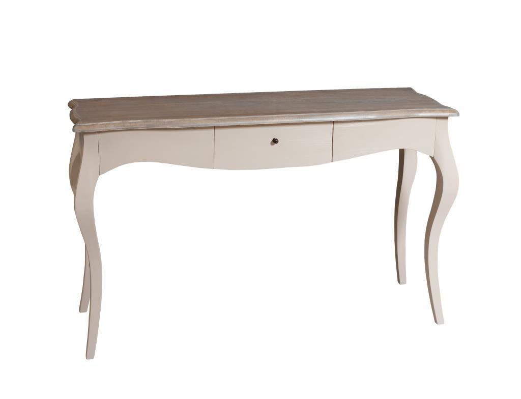 Console Baroque tiroir Beige Argile Manguier 131x41x81cm ODYSSÉE