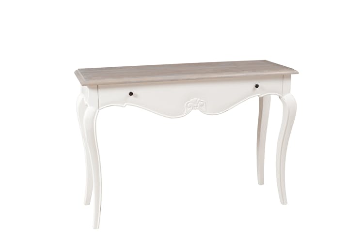 Console Baroque tiroir Blanc Manguier 110x36x76cm ODYSSÉE