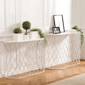 Console blanche design (2 pièces) BANGALORE