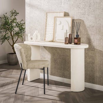 Console blanche en marbre composite TAJ