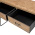 Pier Import console bois sapin et métal plateau en marqueterie 2 tiroirs style scandinave industriel BOSTON