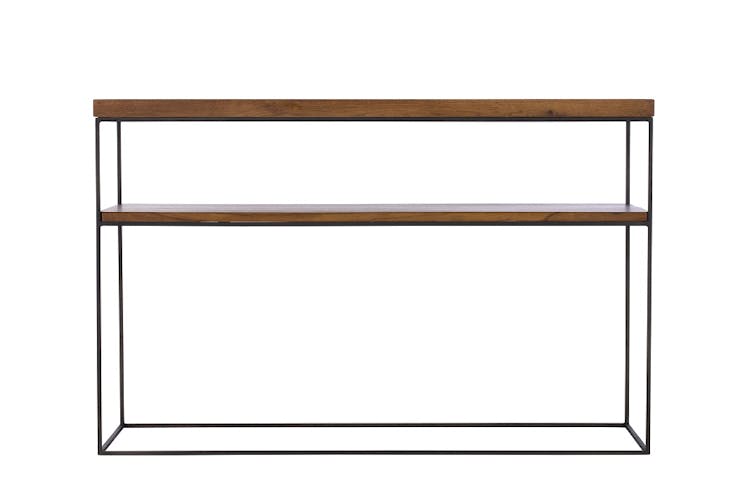 Console bois et métal double plateau OKA 120 cm