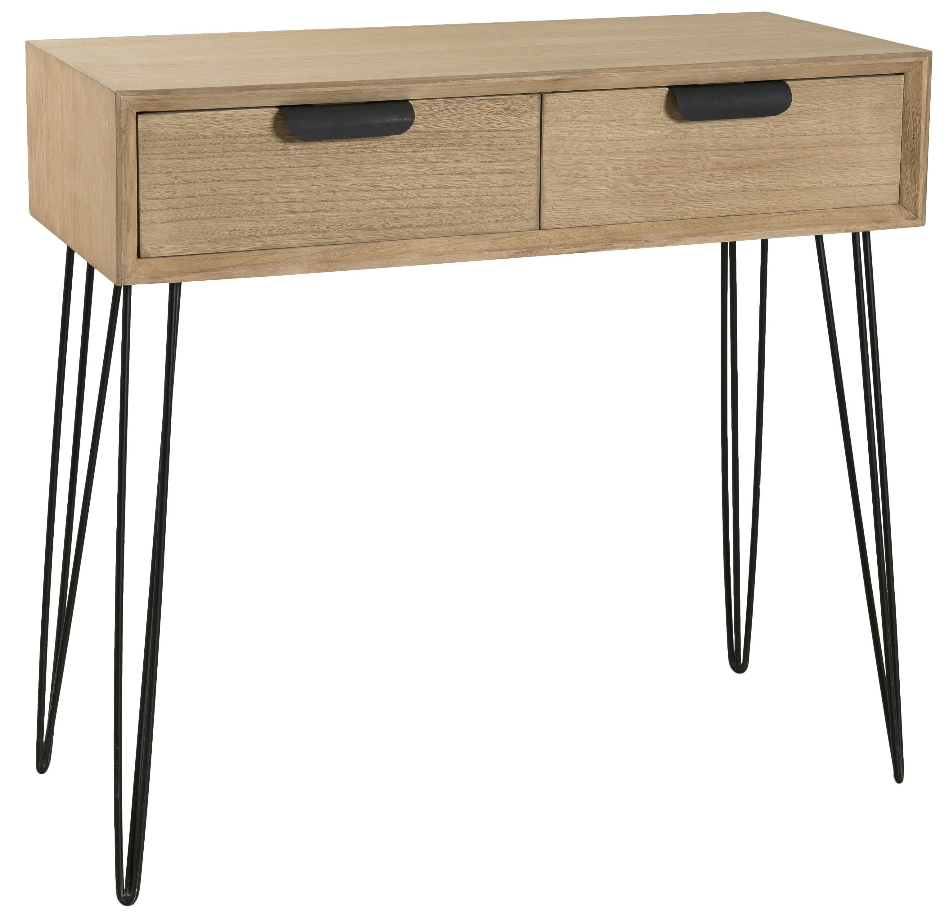 Console bois pieds épingle style rétro