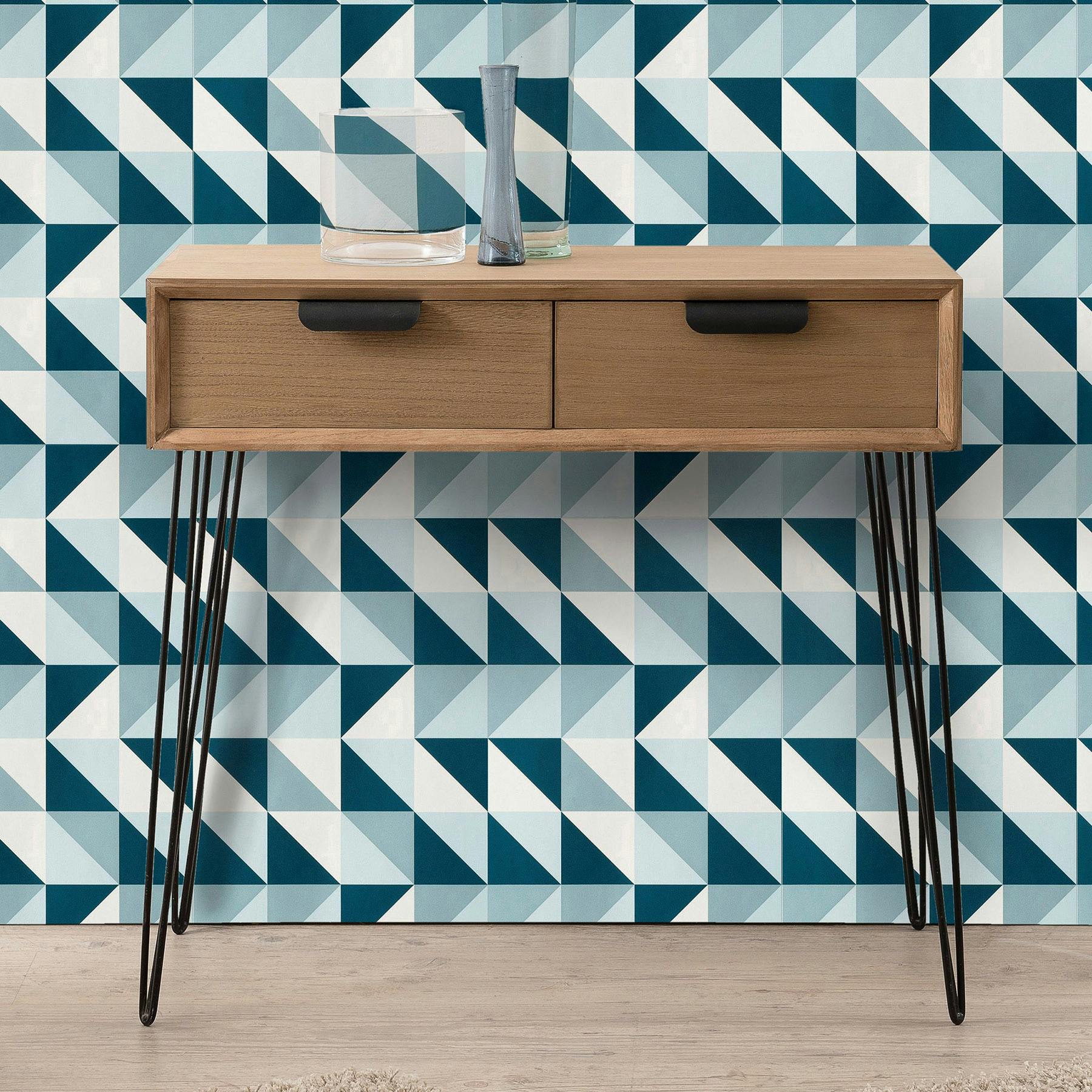 Console bois pieds épingle style rétro