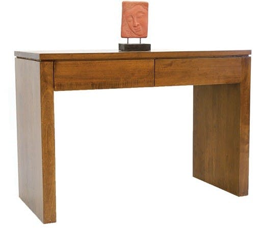 Console bureau bois moderne hévéa 109cm HELENA