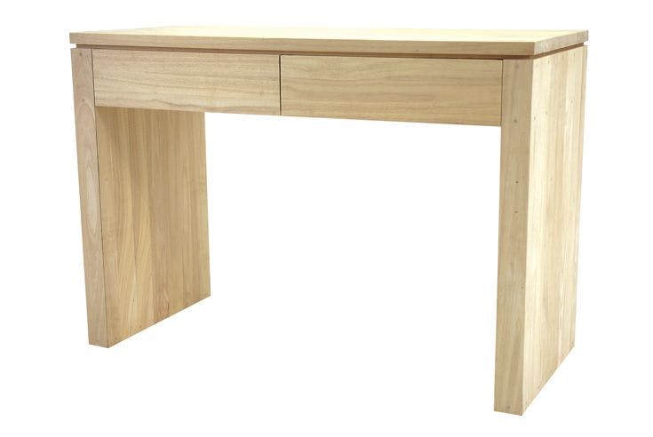 Console bureau bois moderne hévéa 109cm HELENA