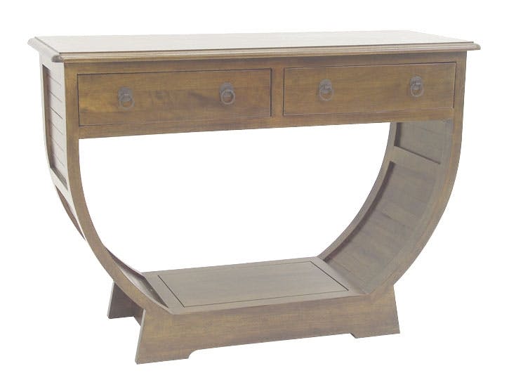 Console demi cercle hévéa massif 110x78cm TRADITION