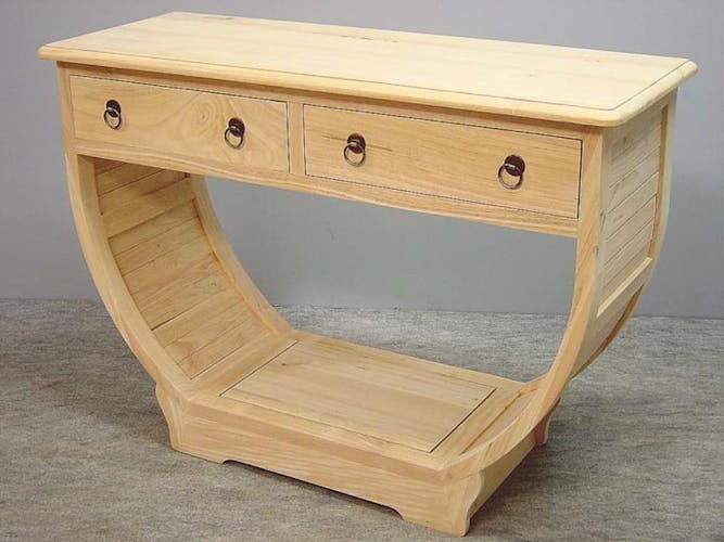 Console demi cercle hévéa massif 110x78cm TRADITION