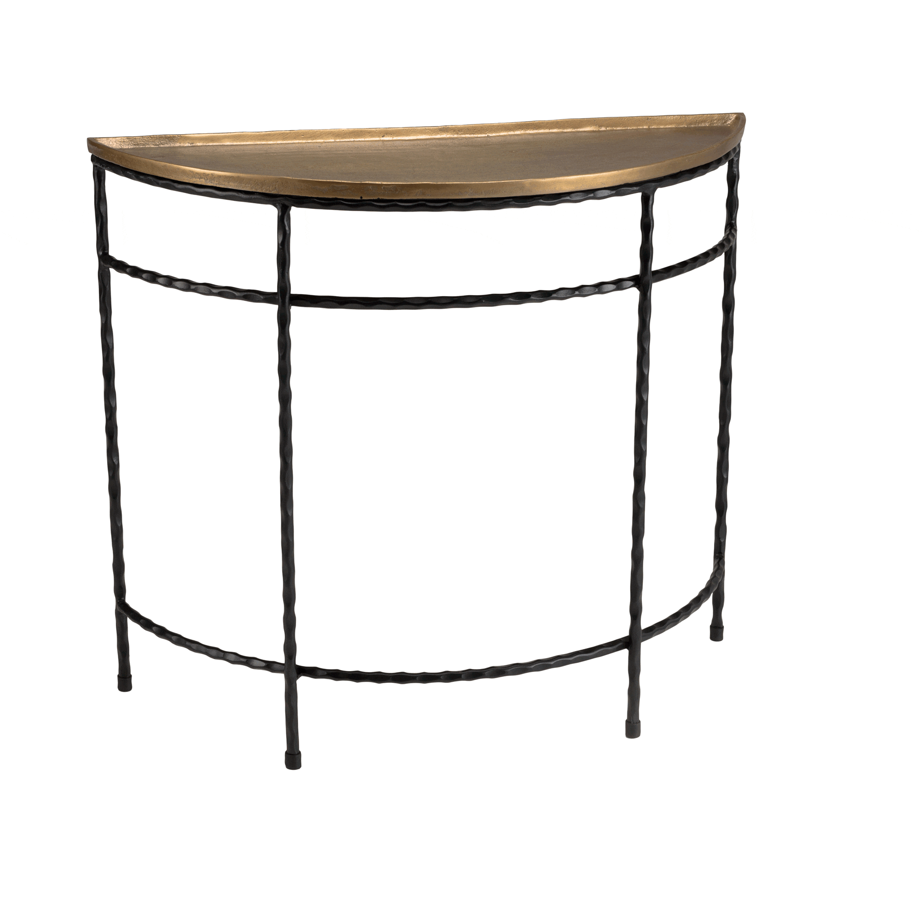 Console demi-lune en métal noir et doré ZALA | Consoles | Pier Import