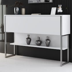 Console d'entrée blanche design avec grand rangement JENA