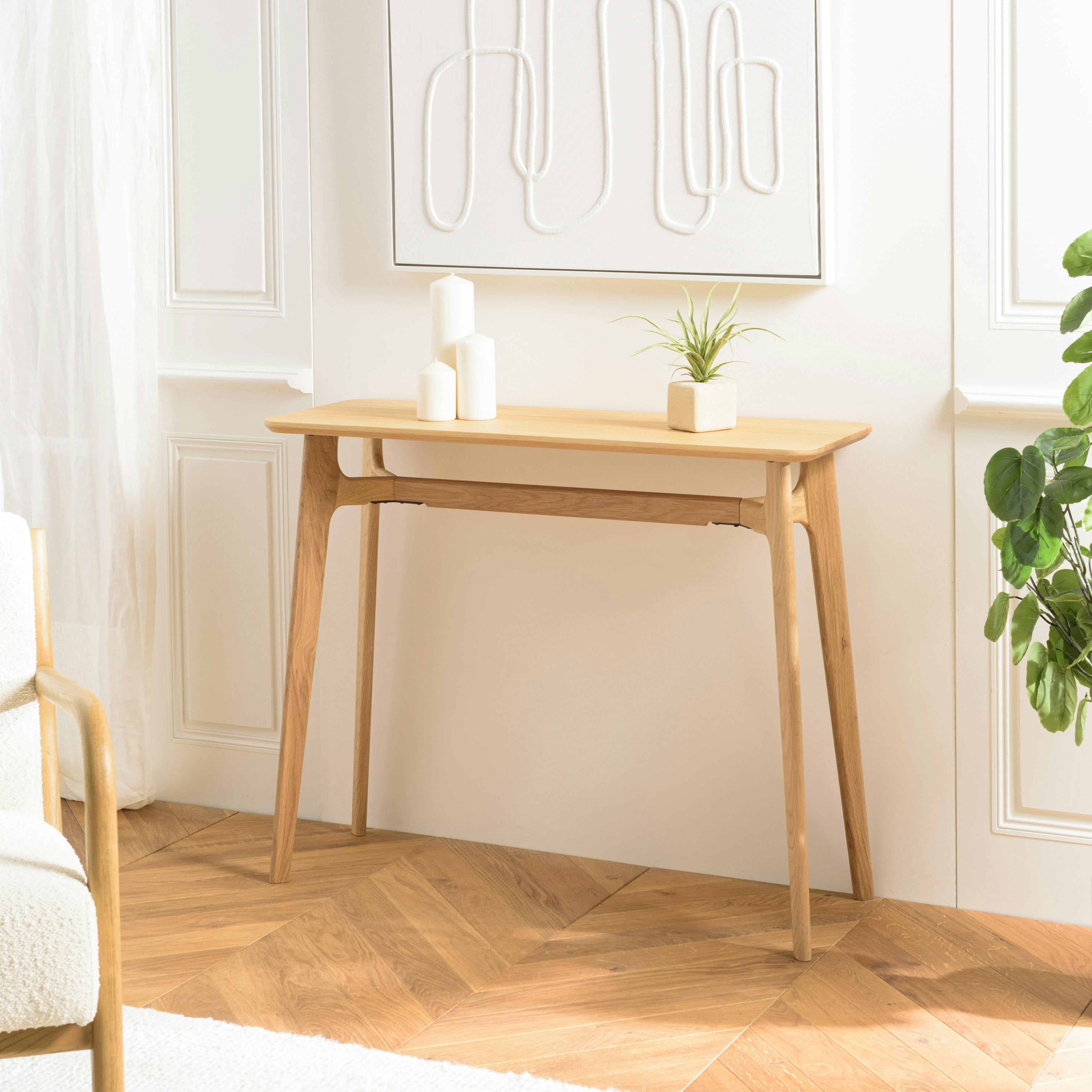 Console d'entrée chêne massif naturel AMSTERDAM