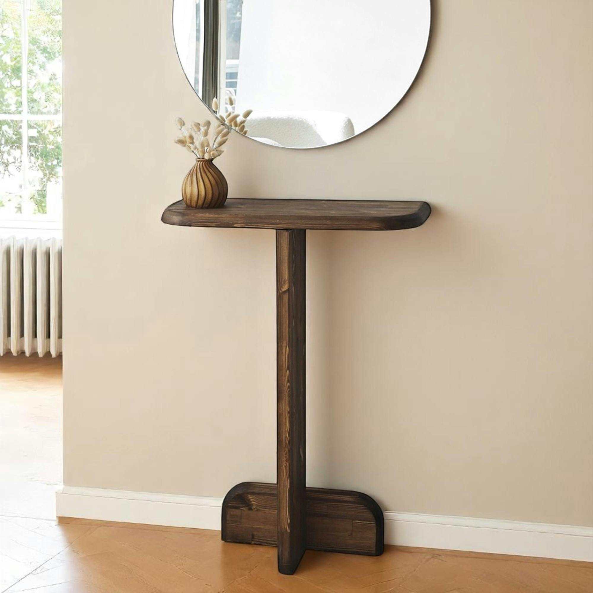 Console d'entrée design en bois brun SITIA