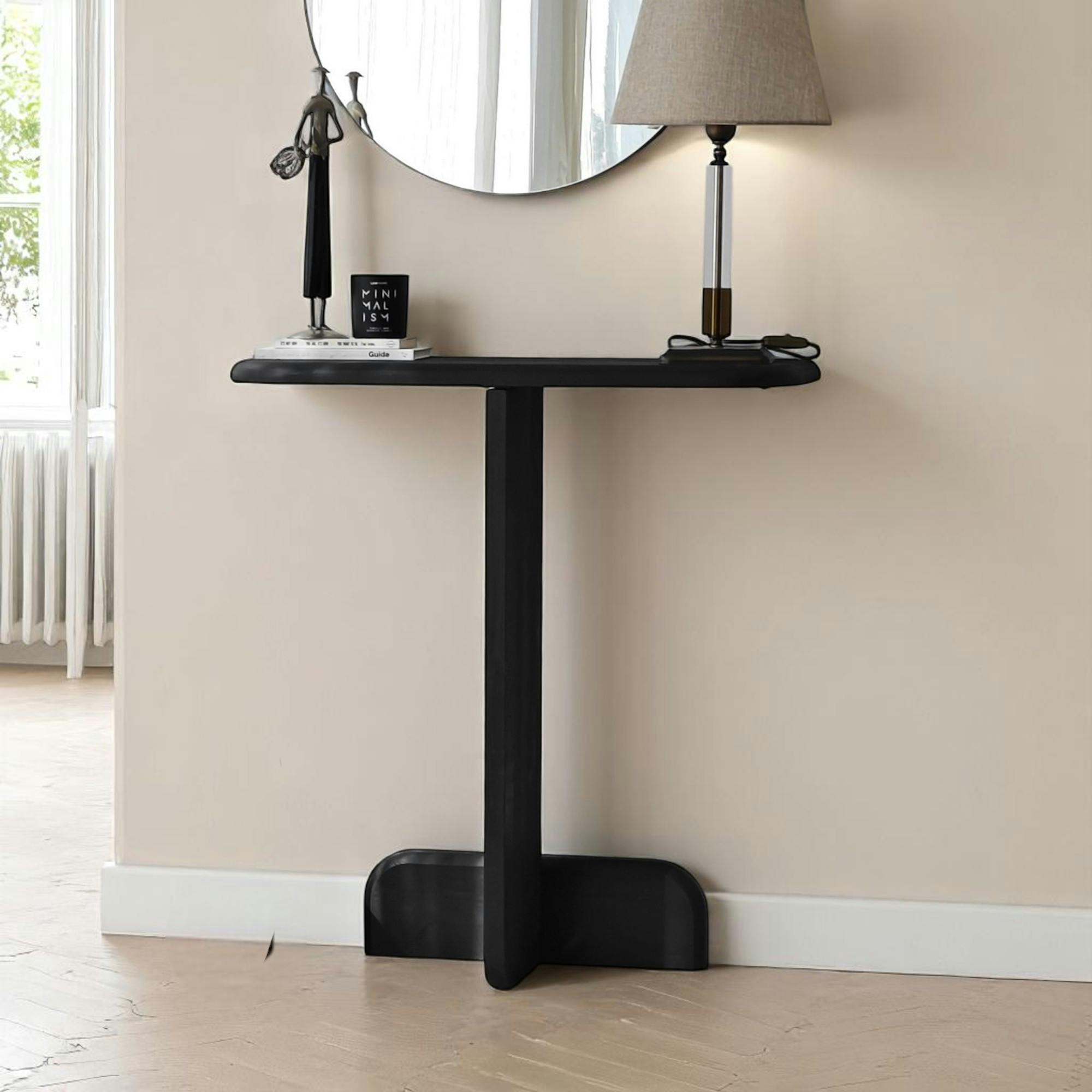 Console d'entrée design en bois grisé SITIA