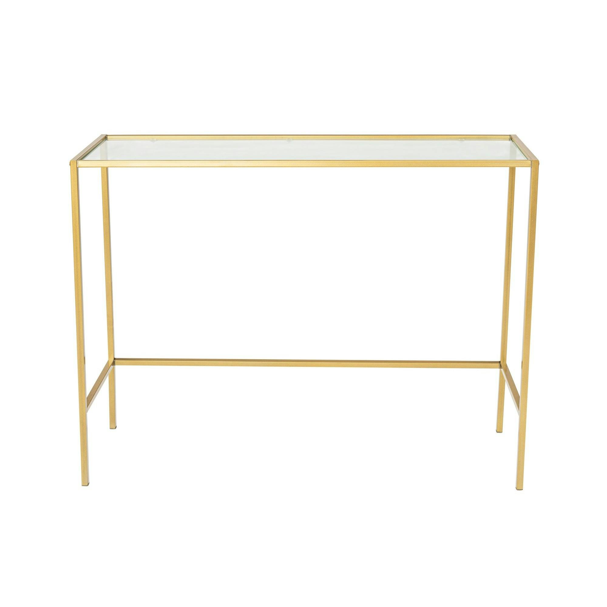 Console d'entrée design en verre et métal doré TULUM | Consoles | Pier ...