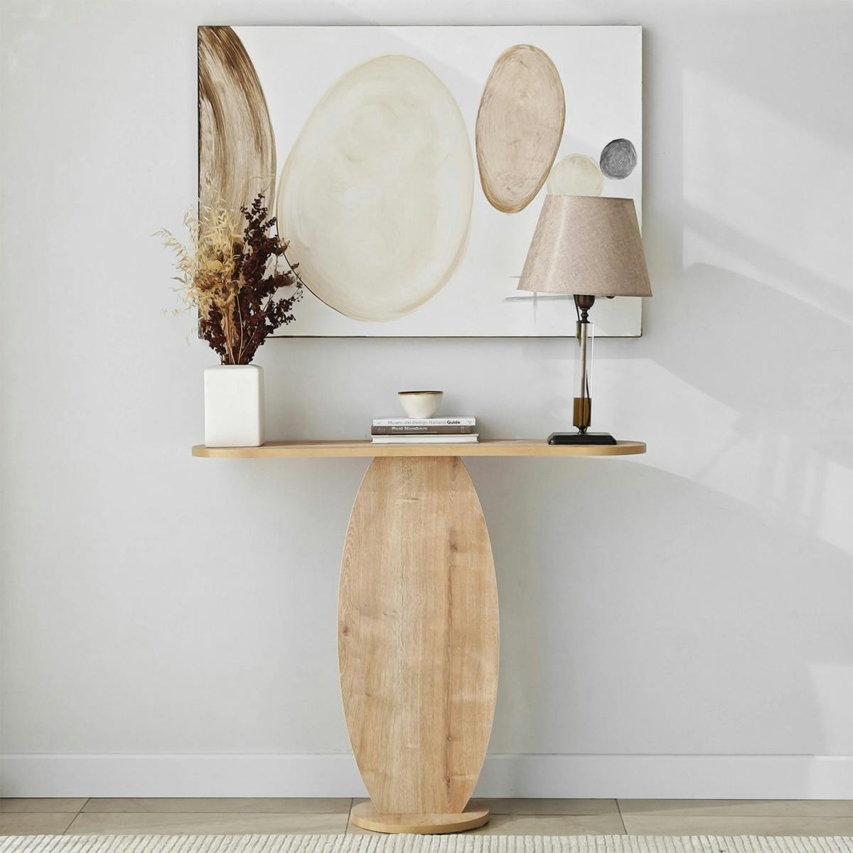 Console d'entrée design organique effet bois MARFA