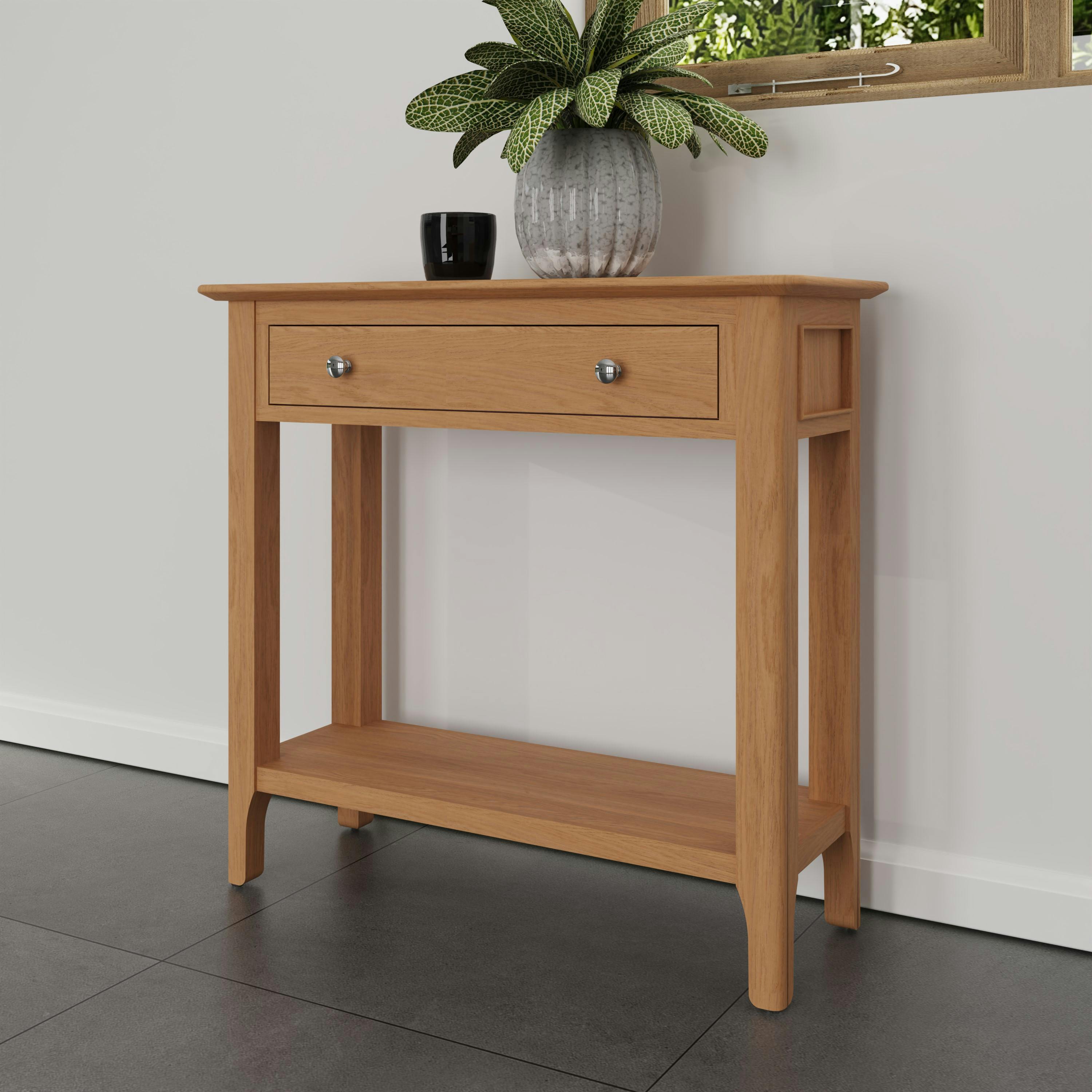 Console d'entrée en bois de chêne clair CRUZ