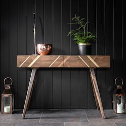 Console d'entrée en bois et marqueterie JAKARTA