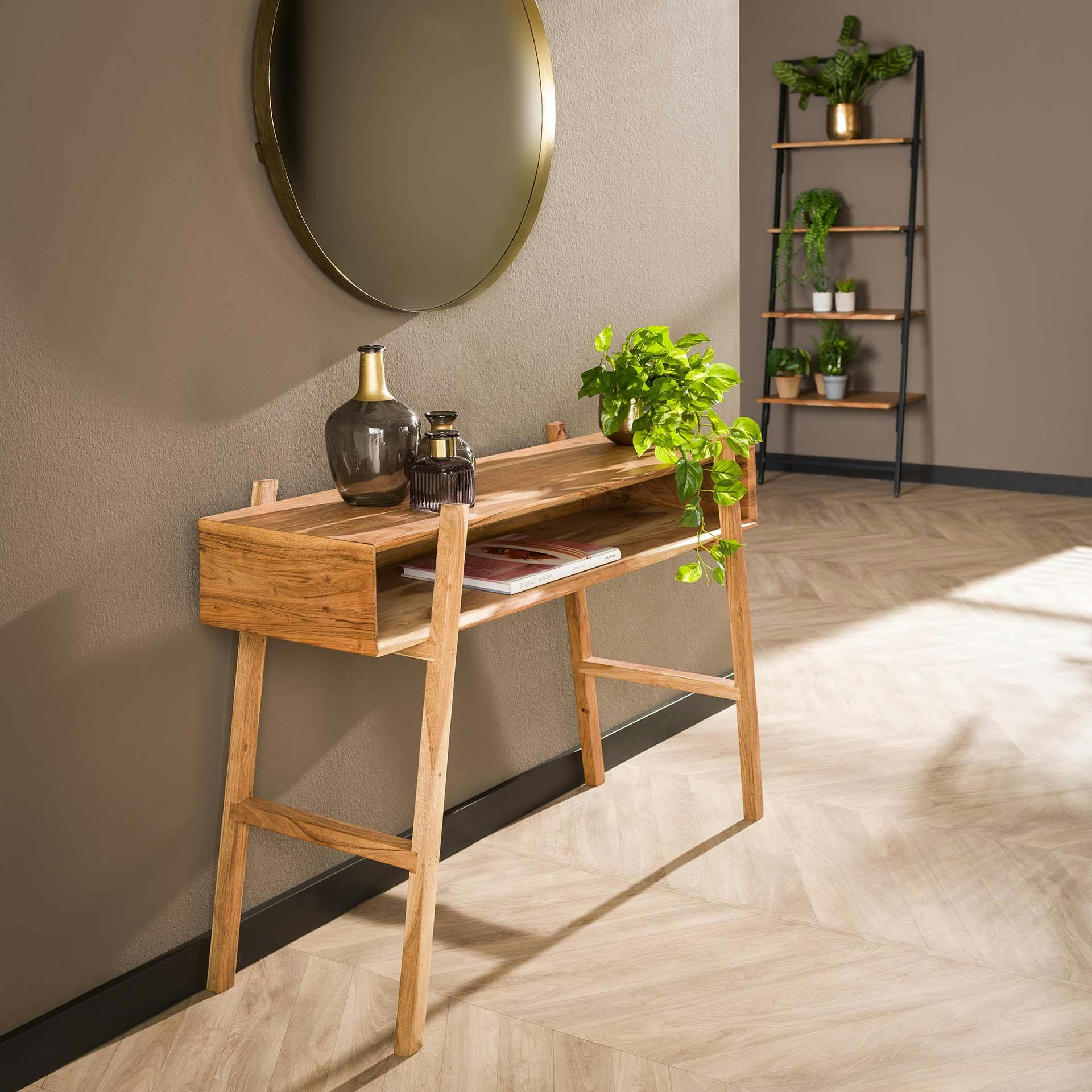 Console d'entrée en bois massif 1 niche MELBOURNE