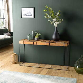 Console d'entrée en damier de teck SWING