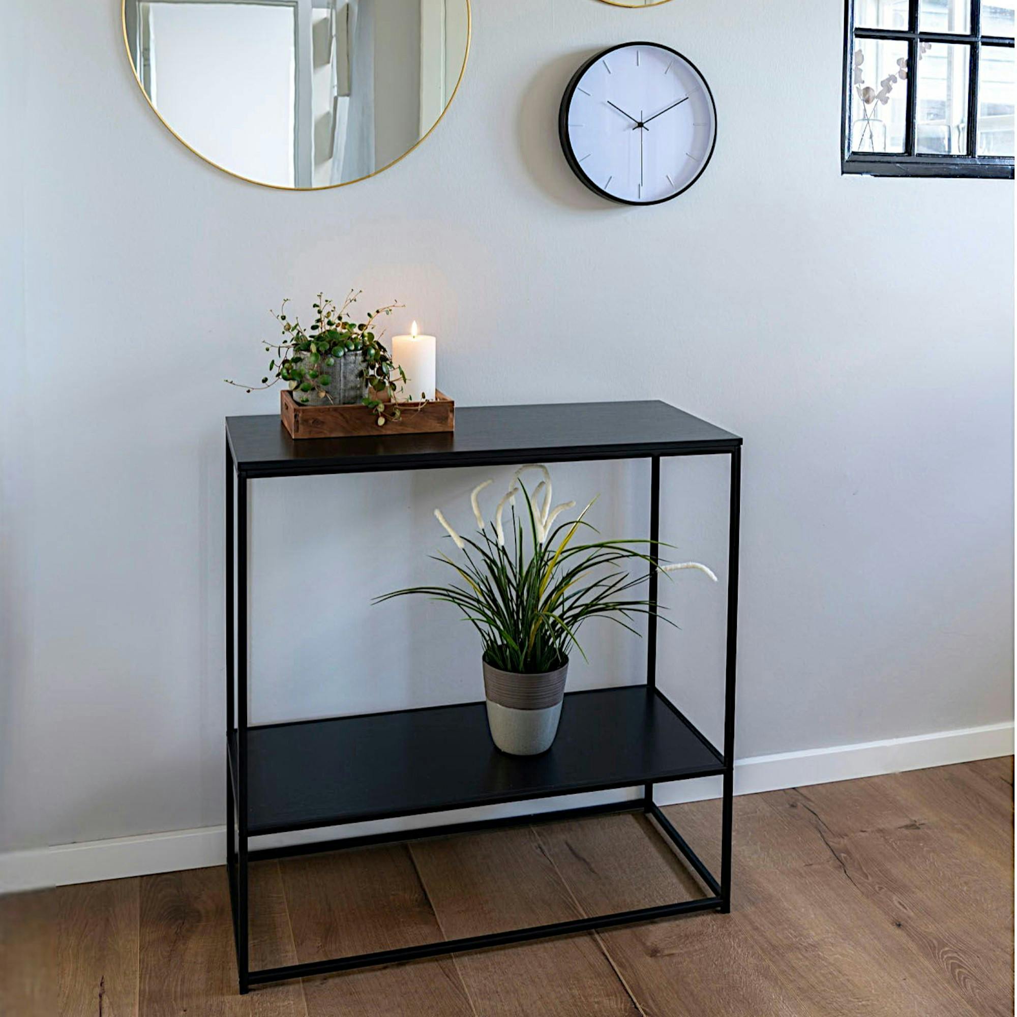 Console d'entrée noire double plateau VARDE