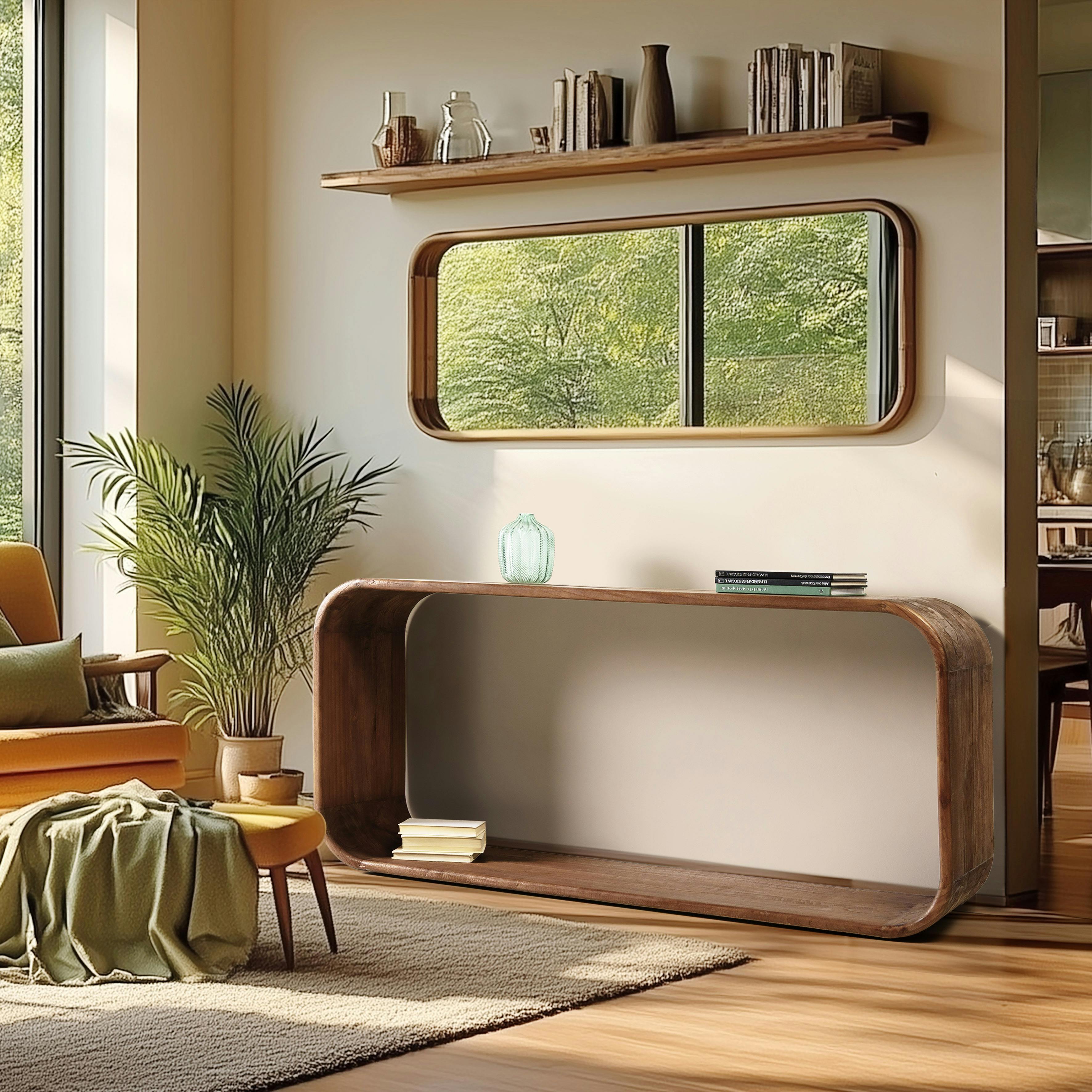 Console design arrondi en bois de mindi ARCUS