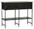 Console double en bois noir, 2 tiroirs et double plateaux 110x40x90cm ACADEMIE