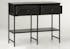 Console double en bois noir, 2 tiroirs et double plateaux 110x40x90cm ACADEMIE