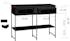 Console double en bois noir, 2 tiroirs et double plateaux 110x40x90cm ACADEMIE