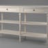 Console drapier à tiroirs shabby 150 cm bois blanc vieilli LEONIE L 150 x P 40 x  H 90 AMADEUS
